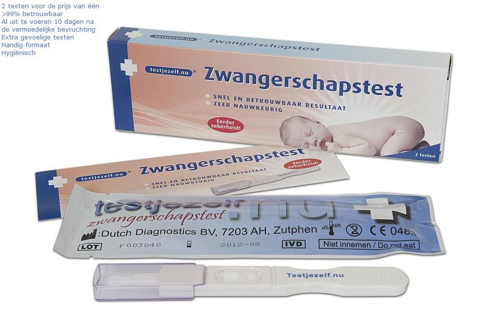 Vroege Zwangerschapstest, 2 stuks, Testjezelf