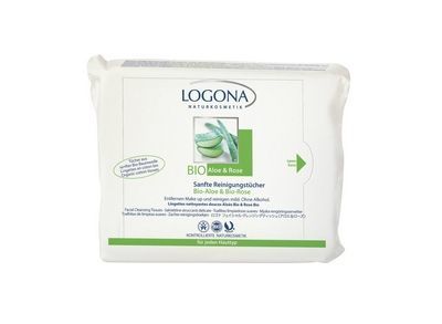 Logona Reinigingsdoekjes Bio Aloë & Rozen, 25 stuks