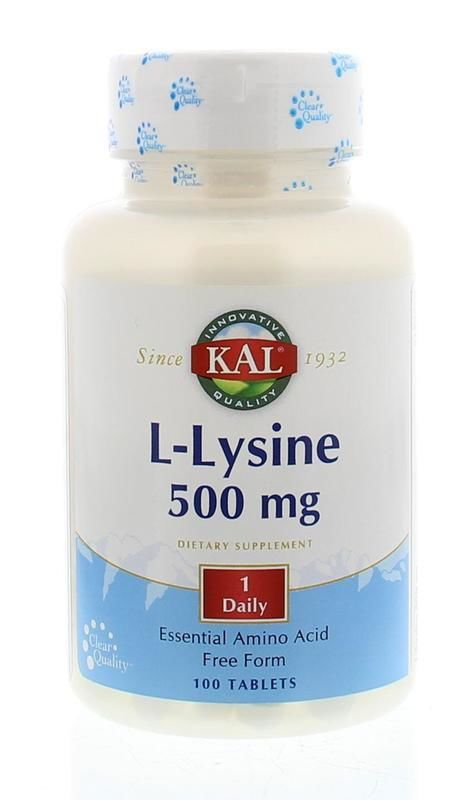 L Lysine 500 mg 100 tabletten - KAL (helaas niet meer leverbaar)