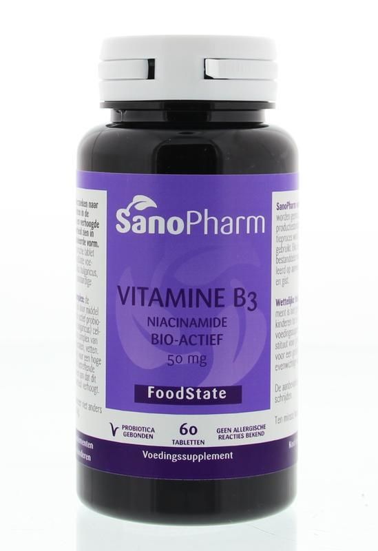 Vitamine B3 Niacinamide 50 mg 60 tabletten - Sanopharm