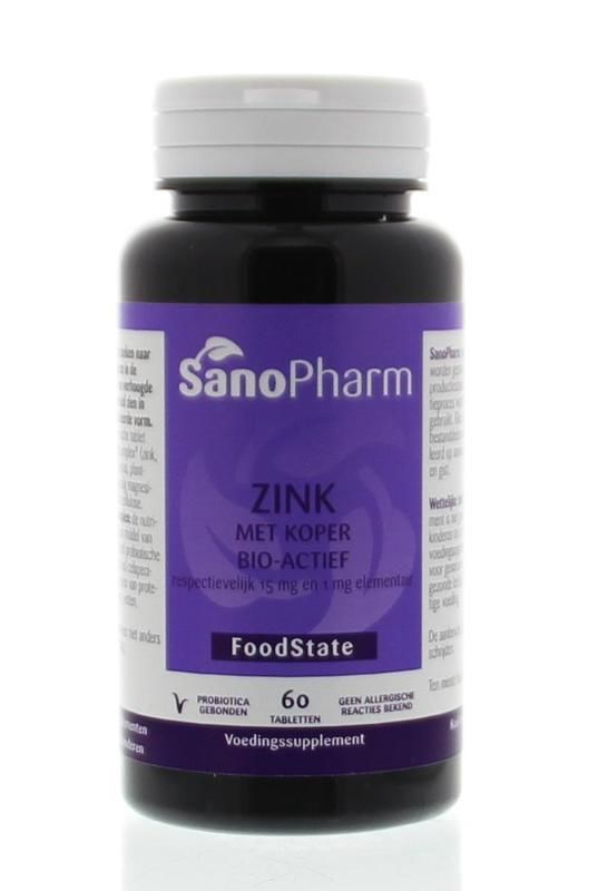 Zink 15 mg & Koper 1 mg 60 tabletten - Sanopharm