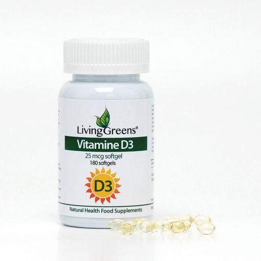 Vitamine D3 25 mcg 180 softgels - Livinggreens