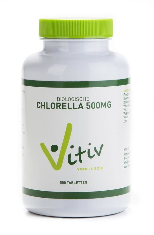 Biologische Chlorella 500 mg 500 tabletten - Vitiv