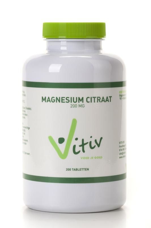 Magnesium Citraat 200 mg 200 tabletten - Vitiv