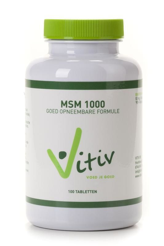 MSM 1000 100 tabletten - Vitiv