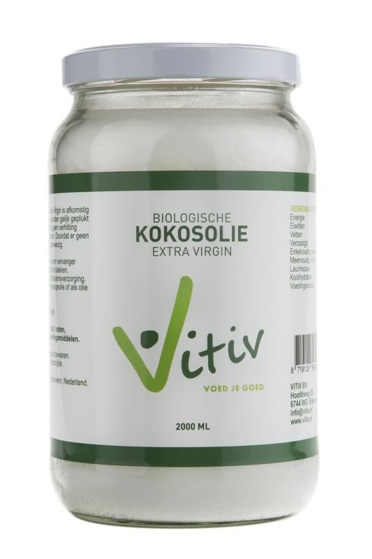 Biologische Kokosolie Extra Virgin 2000 milliliter - Vitiv