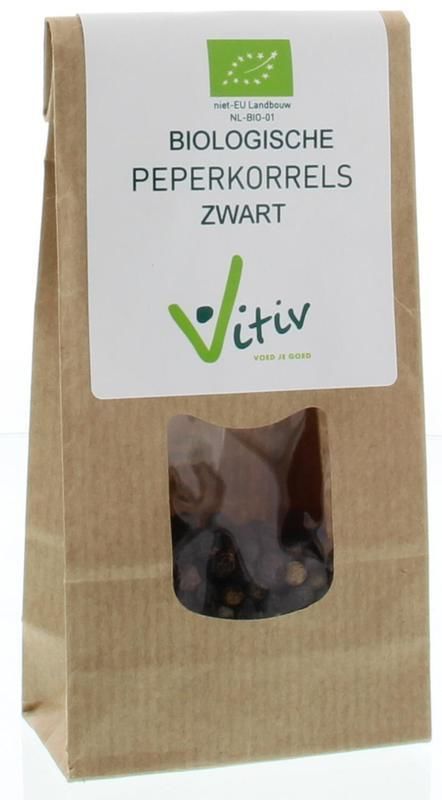 Biologische Peperkorrels Zwart 40 gram - Vitiv