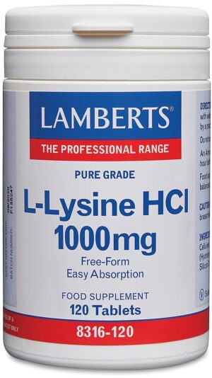 L-Lysine HCl 1000 mg 120 tabletten - Lamberts