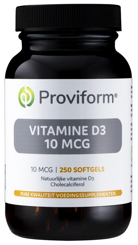 Vitamine D3 10 mcg 250 softgels - Proviform