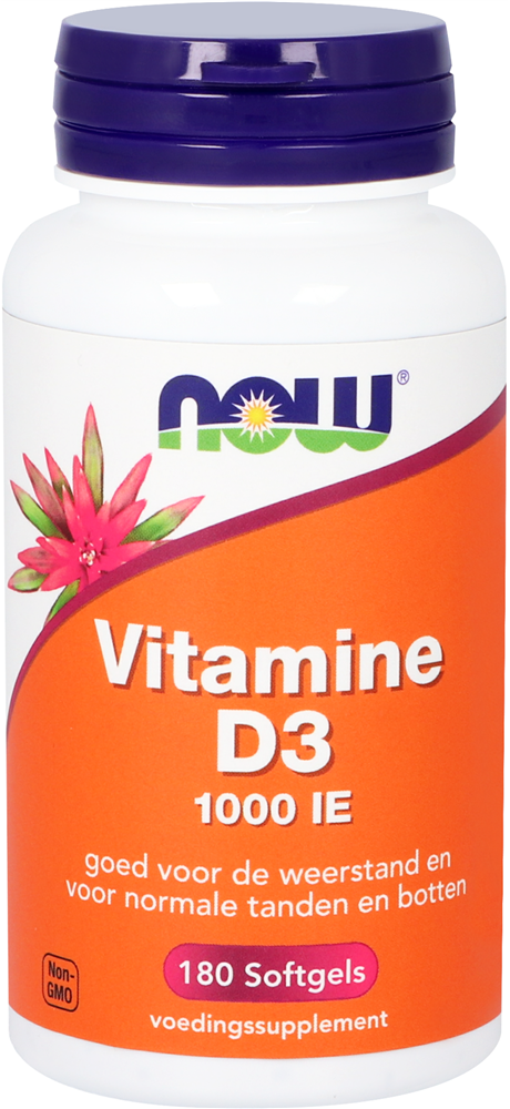 Vitamine D3 1000 IE 180 softgels - Now