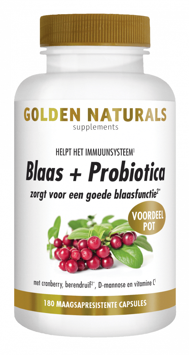 Blaas met probiotica Golden Naturals 180 capsules