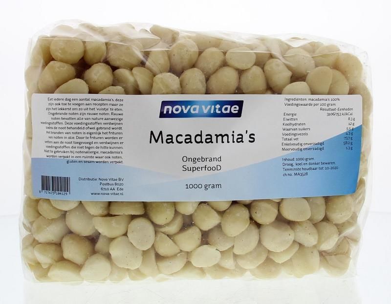 Macadamia Ongebrand 1000 gram Nova Vitae