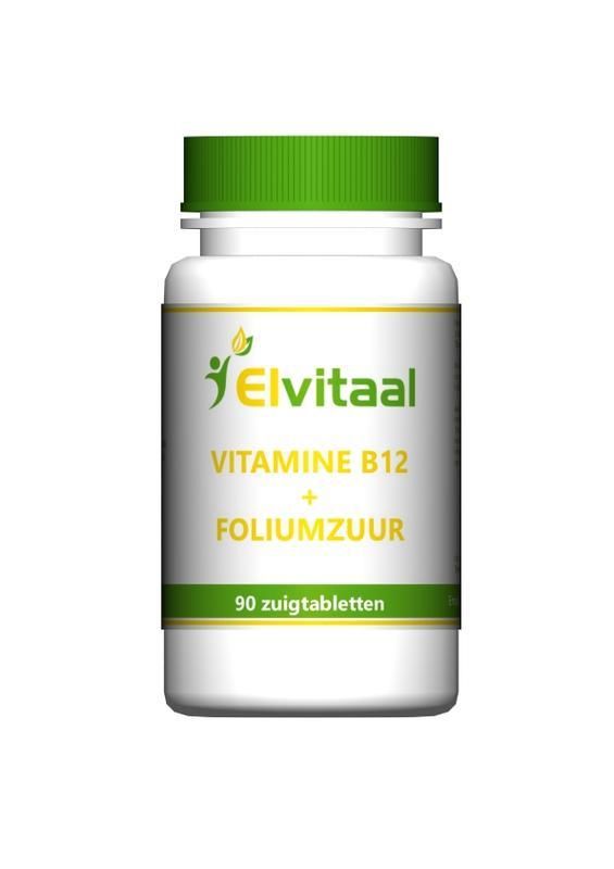 Vitamine B12 1000mcg + foliumzuur 90zuigtabletten - Elvitaal