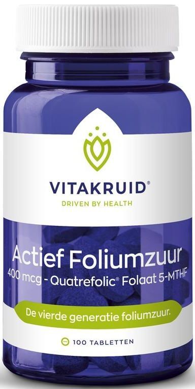 Actief Foliumzuur 400 mcg 100 tabletten Vitakruid