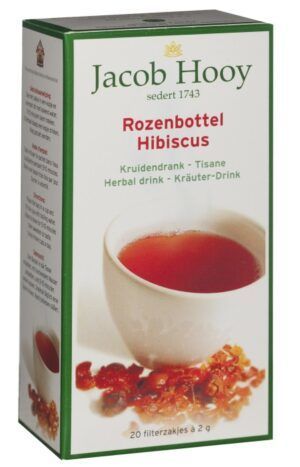 Rozenbottel Hibiscus Kruidendrank 20 zakjes Jacob Hooy