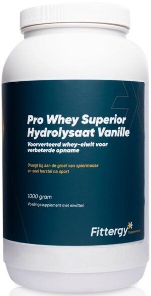 Pro Whey Superior Hydrolysaat Vanille1000 gram Fittergy