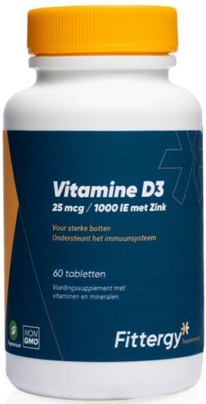 Vitamine D3 25 mcg met Zink 60 tabletten Fittergy