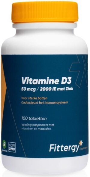 Vitamine D3 50 mcg met Zink 100 tabletten Fittergy