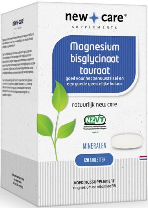Magnesium Bisglycinaat Tauraat 120 tabletten - New Care