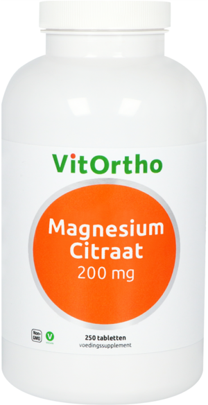 Magnesium Citraat 200 mg 250 tabletten - VitOrtho