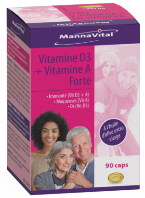 Vitamine D3 met Vitamine A Forte 90 capsules - Mannavital