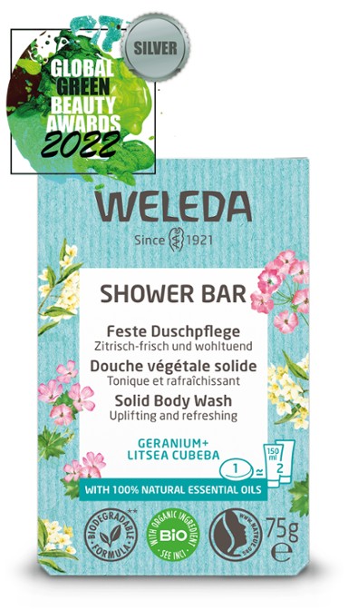 Shower Bar Geranium Litsea Cubeba 75 gram - Weleda