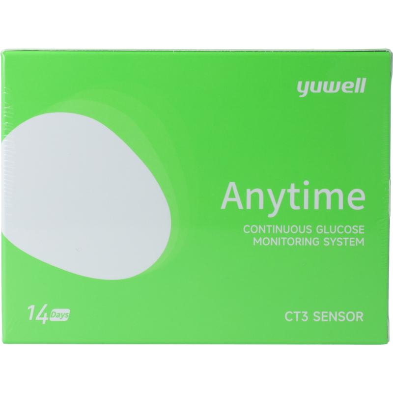 Yuwell - Anytime - CT3 Sensor - 14 dagen - Continuous Glucose Monitoring System - 1 exemplaar